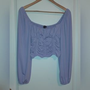 Forever21 lilac long sleeve crop top